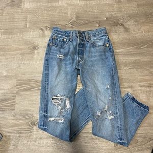 Distressed Levi jeans